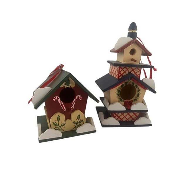 Lot Of Three 1997 House of Lloyd Wooden Ornament Bird Houses‎ - Picture 2 of 4